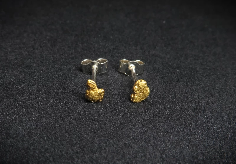 Gold Nugget Ohrstecker