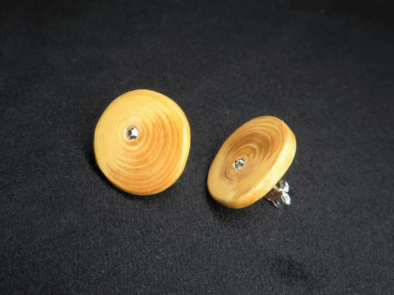Holzohrstecker mit Stein