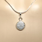 Kette mit Anhänger Silber gehämmert