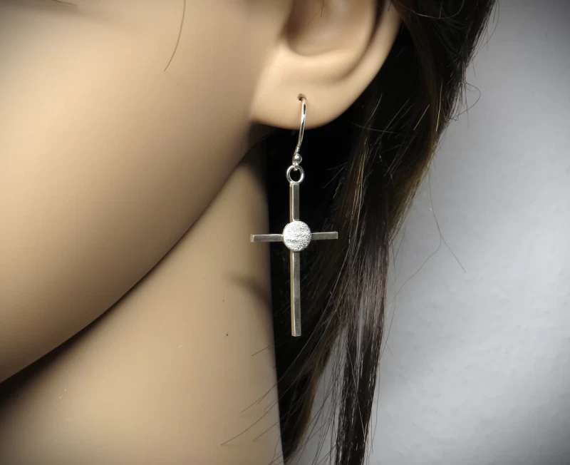 Kreuz Ohrringe Silber