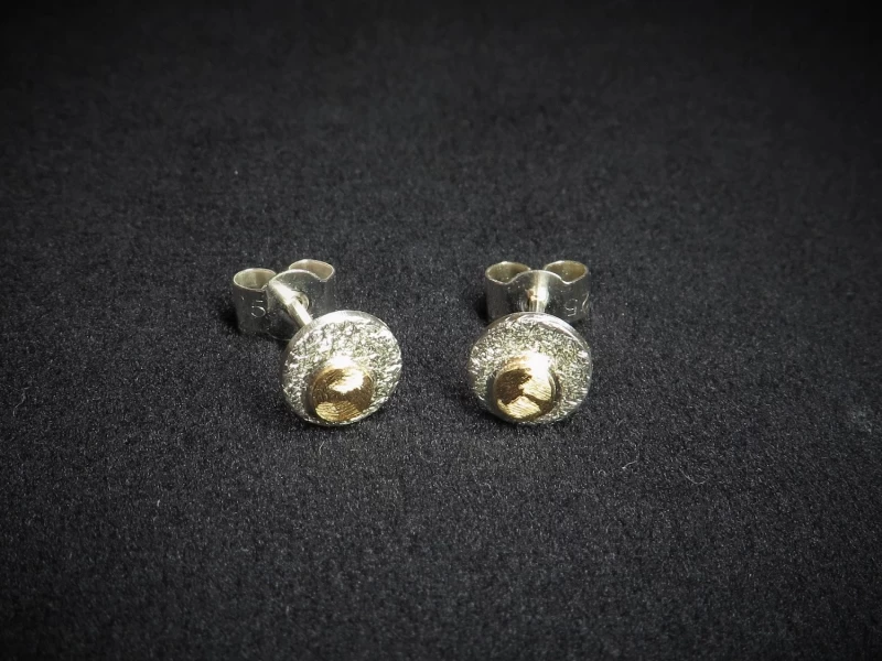 Ohrstecker bicolor Gold Silber