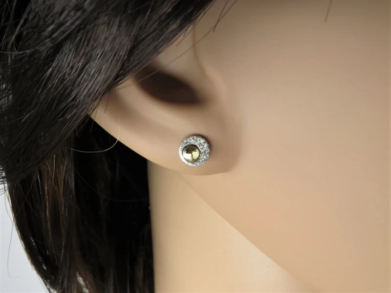 Ohrstecker bicolor Gold Silber