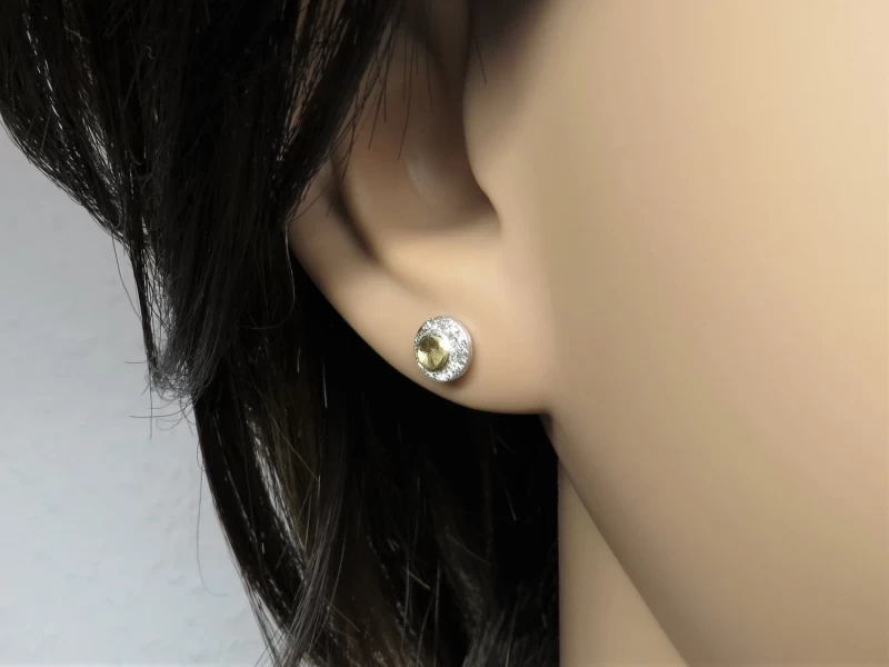Ohrstecker bicolor Gold Silber