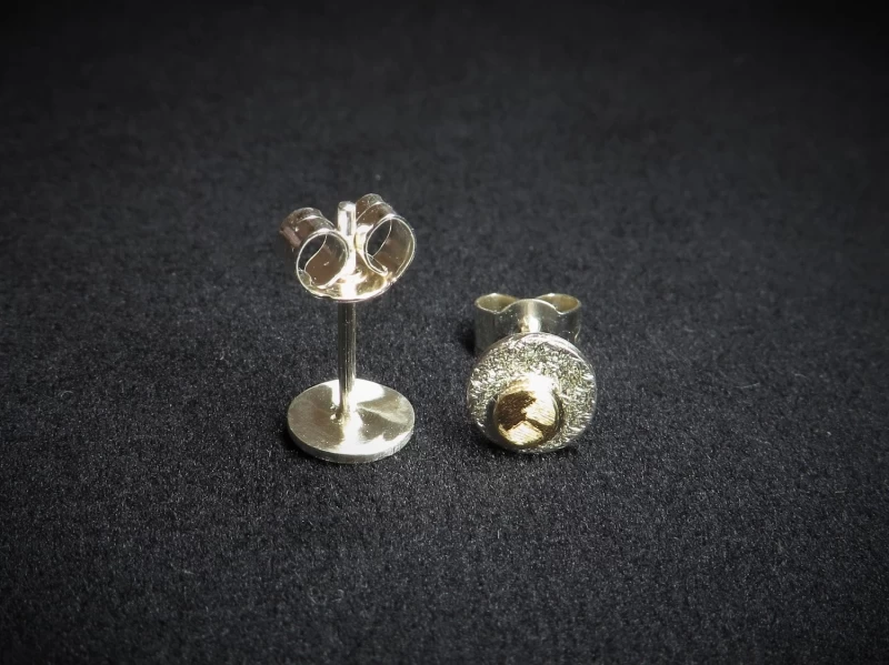 Ohrstecker bicolor Gold Silber