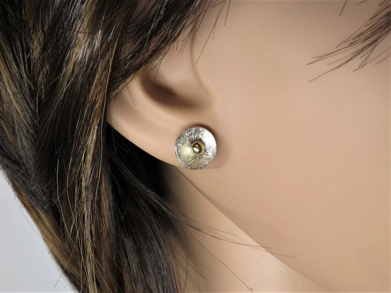 Ohrstecker bicolor rund
